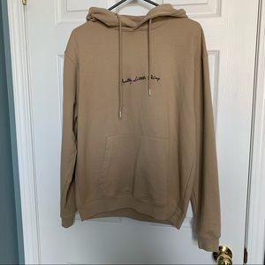Pretty Little Thing tan embroidered hoodie